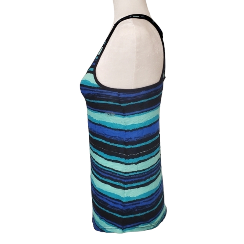 Maurices Top Womens XS Blue Striped Cross Back Tank Top - Picture 3 of 10